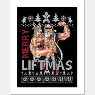 Merry Liftmas Christmas Xmas Fitmas Fitness Santa Holiday Gift Men Posters and Art